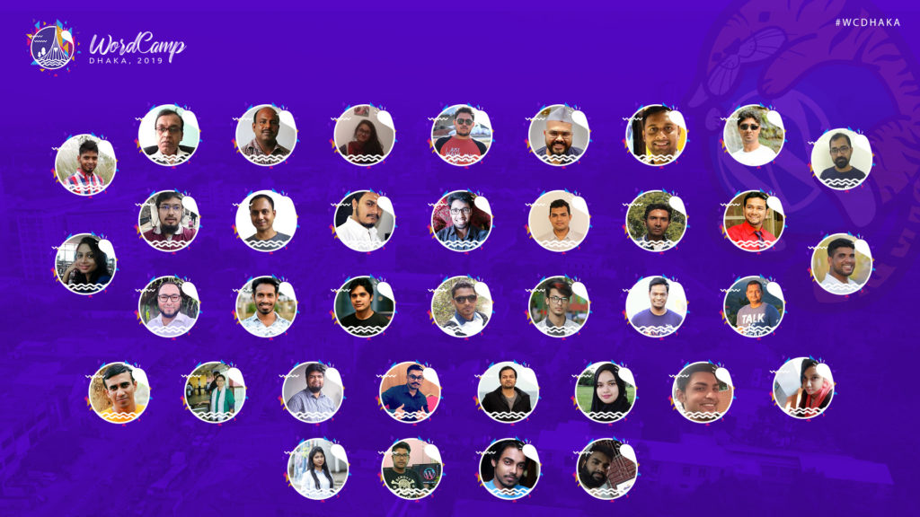 All volunteers at WordCamp Dhaka 2019